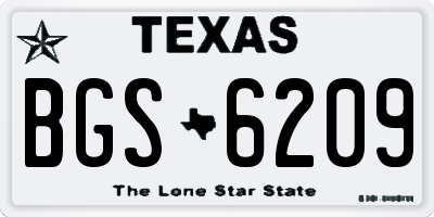 TX license plate BGS6209