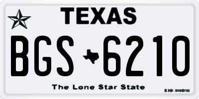 TX license plate BGS6210