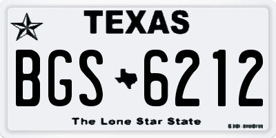 TX license plate BGS6212