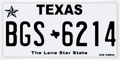 TX license plate BGS6214
