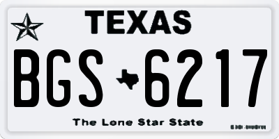 TX license plate BGS6217