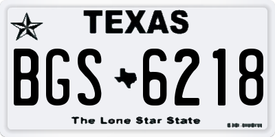 TX license plate BGS6218