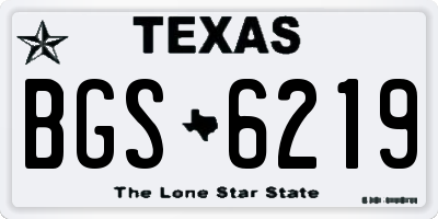 TX license plate BGS6219