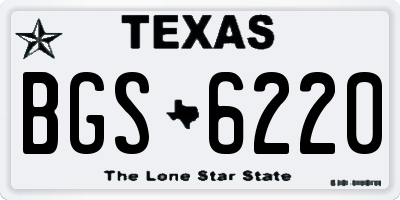 TX license plate BGS6220