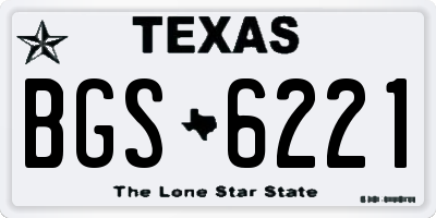 TX license plate BGS6221