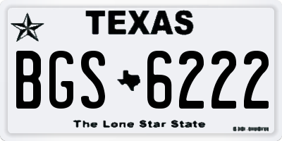 TX license plate BGS6222