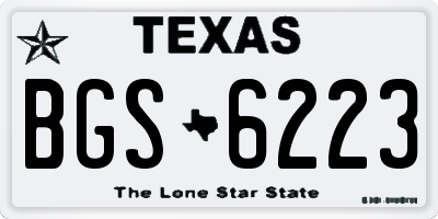 TX license plate BGS6223