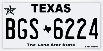 TX license plate BGS6224