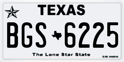 TX license plate BGS6225