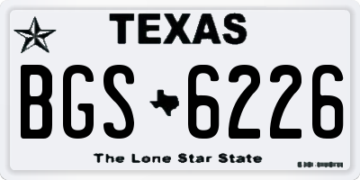 TX license plate BGS6226