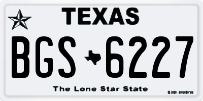 TX license plate BGS6227