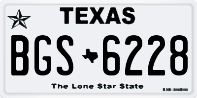 TX license plate BGS6228