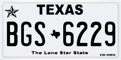 TX license plate BGS6229