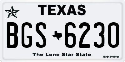 TX license plate BGS6230