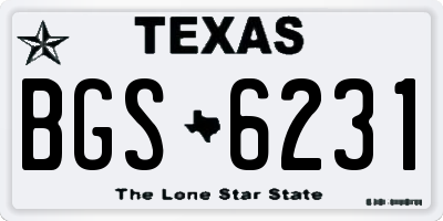 TX license plate BGS6231