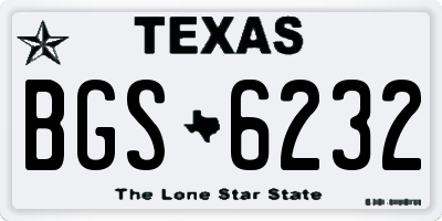 TX license plate BGS6232