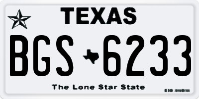 TX license plate BGS6233
