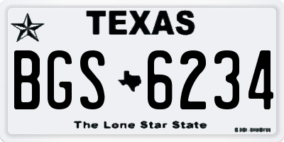 TX license plate BGS6234