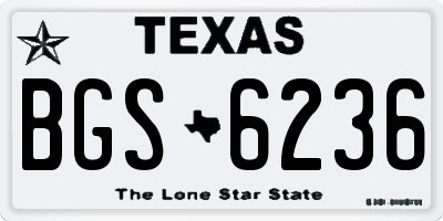 TX license plate BGS6236