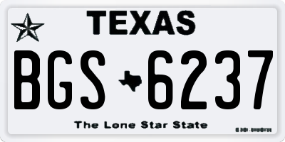 TX license plate BGS6237