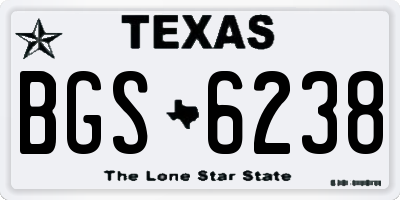 TX license plate BGS6238