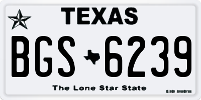 TX license plate BGS6239