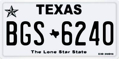 TX license plate BGS6240
