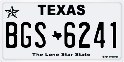 TX license plate BGS6241