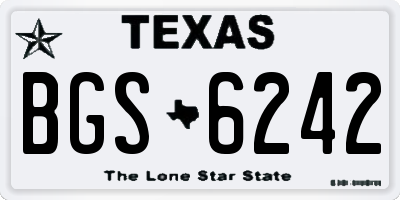 TX license plate BGS6242