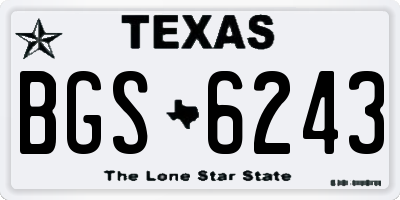 TX license plate BGS6243