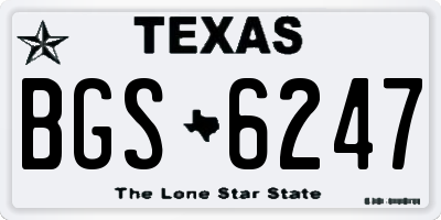 TX license plate BGS6247