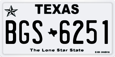 TX license plate BGS6251