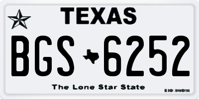 TX license plate BGS6252