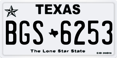 TX license plate BGS6253