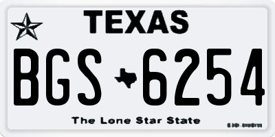 TX license plate BGS6254