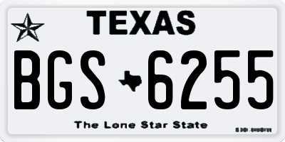 TX license plate BGS6255