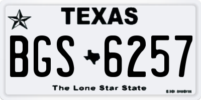 TX license plate BGS6257