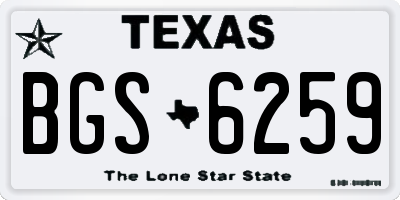 TX license plate BGS6259