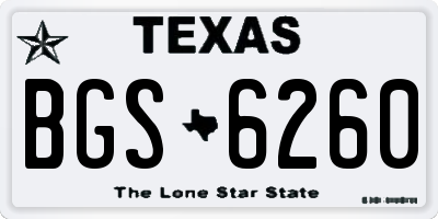 TX license plate BGS6260