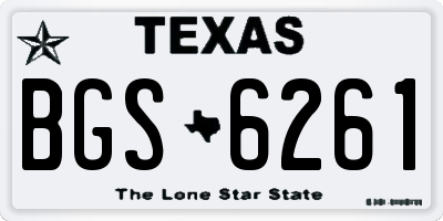 TX license plate BGS6261