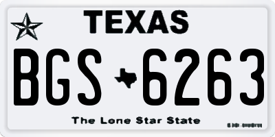 TX license plate BGS6263