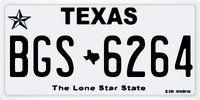 TX license plate BGS6264