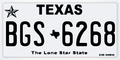 TX license plate BGS6268