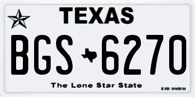 TX license plate BGS6270