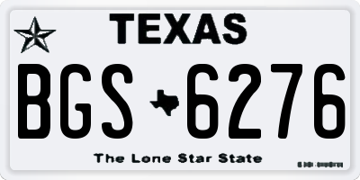TX license plate BGS6276