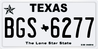 TX license plate BGS6277