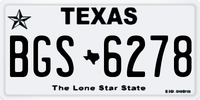 TX license plate BGS6278