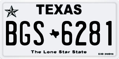 TX license plate BGS6281