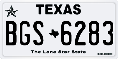 TX license plate BGS6283