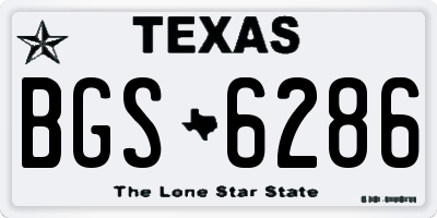 TX license plate BGS6286